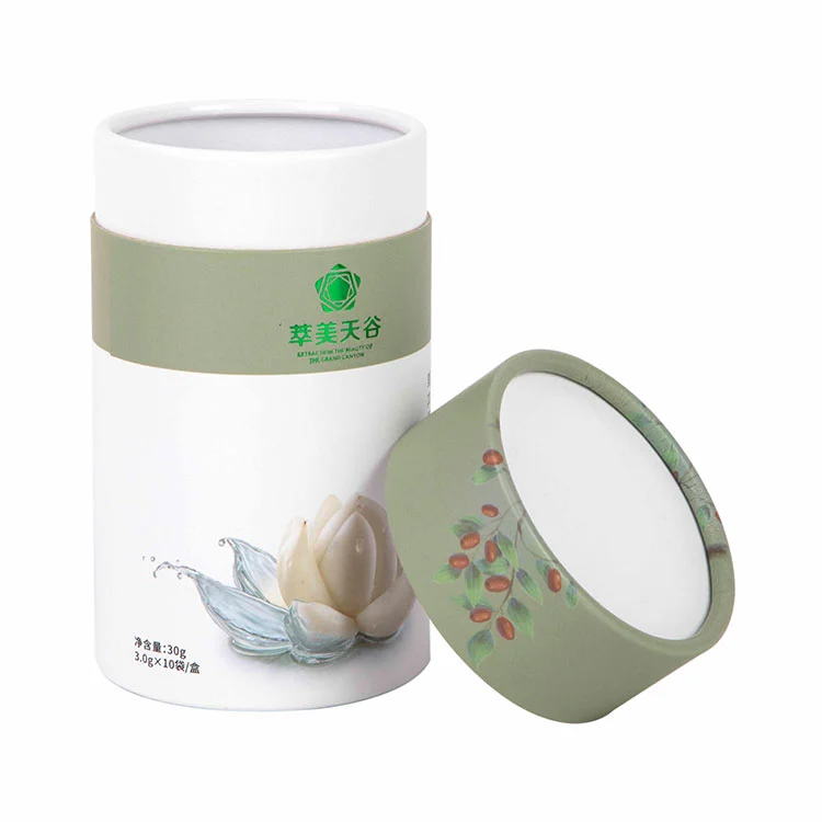 Cylindrical Tea Paper Packaging Cans