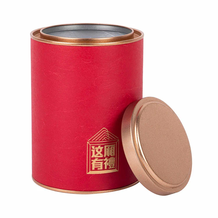 Red Kraft Paper Tea Canister