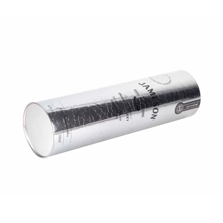 Metallic Silver Wine Paper Tube