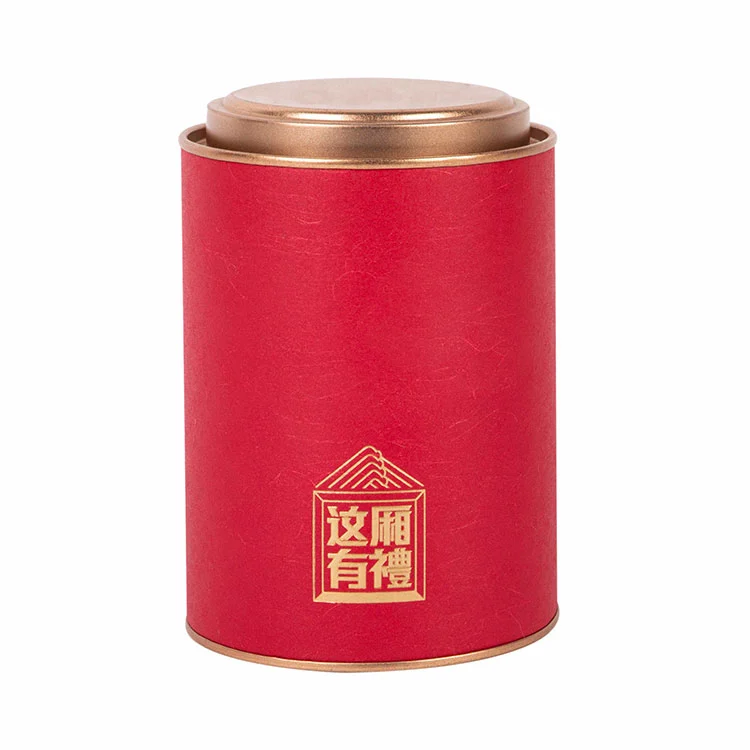 Red Kraft Paper Tea Canister